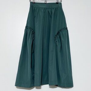 Mulla A-Line Ruffle Midi Skirt in Deep Grass‎ size small